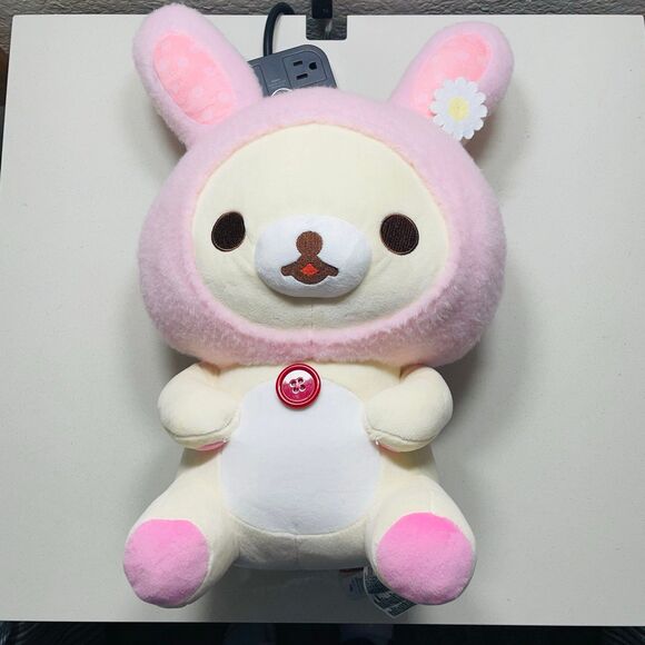 NWT SAN-X BIG Rilakkuma Easter Collection: Bunny Korilakkuma 17” plushie - Picture 1 of 5